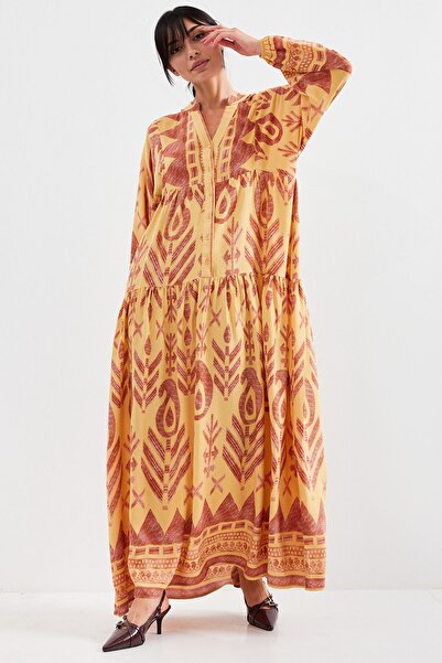 Hiccup Bdart Lined V-Neck Maxi Dress