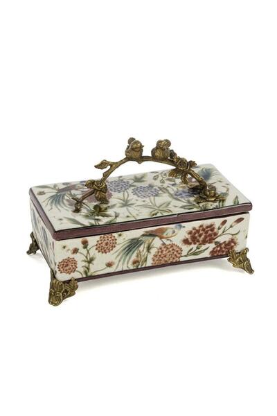 Mikasa Moor Bird Patterned Jewelry Box 19X12Cm