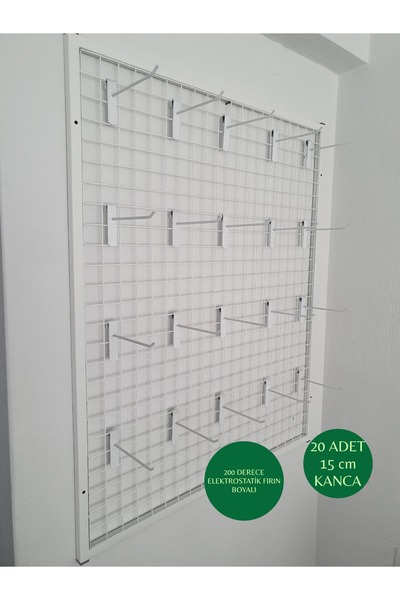 ASAFF TEL PANO 80X100 CM 4x4 SIK TELLİ DUVARA MONTE 20 ADET 15 CM KANCA DAHİL