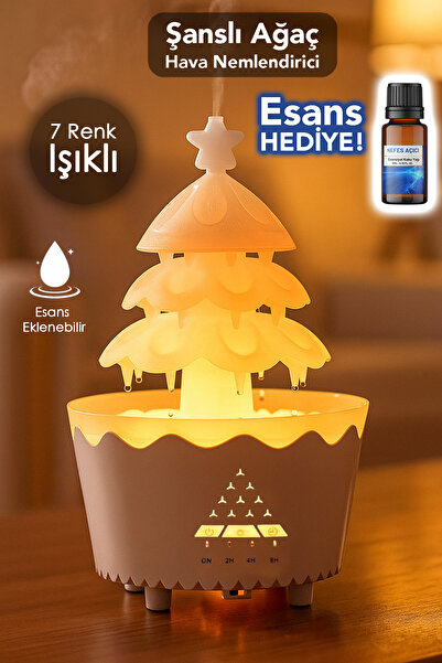 mimtec Ağaç Model Hava Nemlendirici - 250 ml Işıklı Buhar Makinesi Aroma Difü...