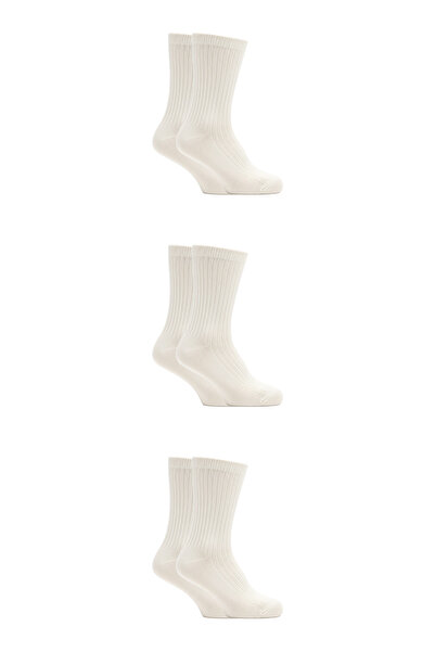 KARDEŞLER ÇORAP Men's Organic Wool Winter Cream Color Socks 3 Pack