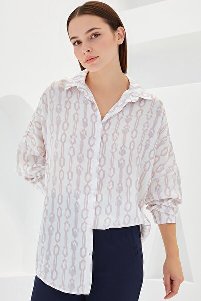 Hiccup Bdart Buttoned Oversize Satin Shirt