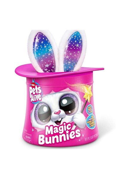 Pets Alive Jucărie de pluș interactivă - Iepuraș magician, alb