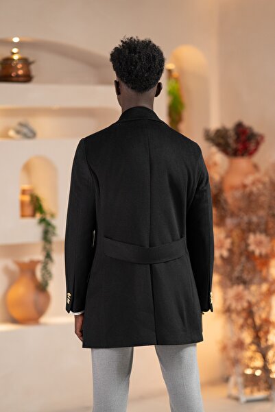 Paul Martin Italian Collar Woolen K Double-Breasted Cashmere Coat