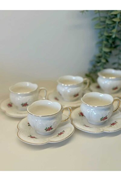 BUCOLIC Vintage Roses - Set of 6 Embossed Patterned Cups