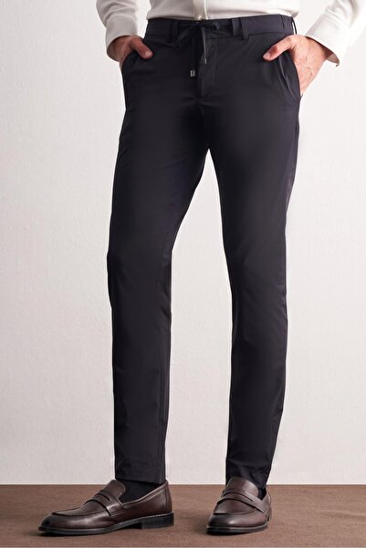 İmza Navy Blue Side Pocket Straight Leg Slim Fit Chino Casual Trousers 1003255158