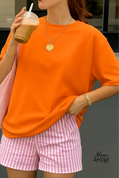 New Shine Μπλουζάκι Unisex oversized χωρίς στάμπα