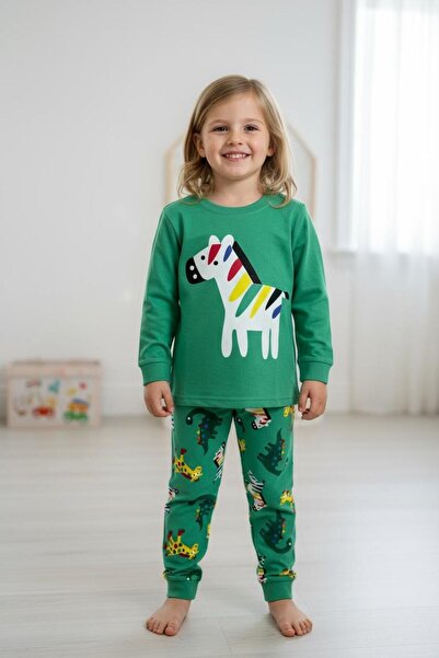 morbella Baskılı Erkek Çocuk Pijama Takımı | Dinazor, Robot, Araba Desenli Uz...