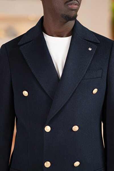 Paul Martin Italian Collar Woolen K Double-Breasted Cashmere Coat