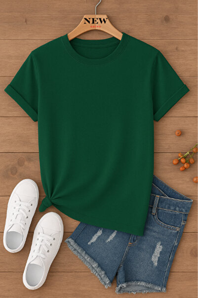 New Shine تي شيرت قصة فضفاضة للجنسين غير مطبوع