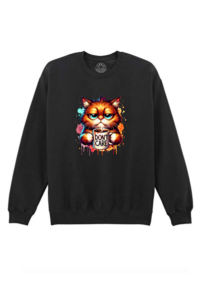 Cu Pisici Μπλούζα με τύπωμα - Δεν με νοιάζει, Unisex