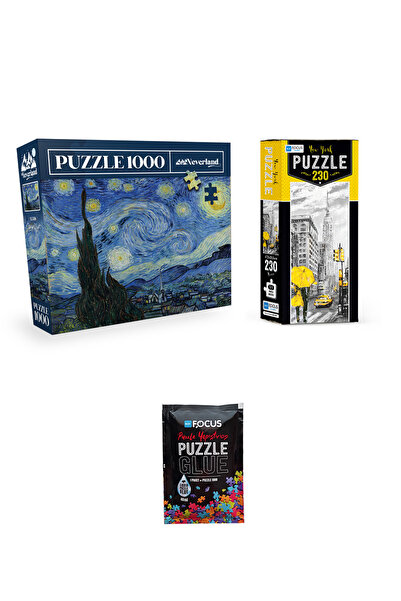 Neverland 1000 PARÇA PUZZLE YILDIZLI GECE VE 230 PARÇA NEW YORK VE PUZZLE YAP...