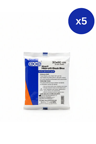 MEDAS LİFE Exxe Steril Hidrofil Gazlı Bez 30x80cm 5 Adet