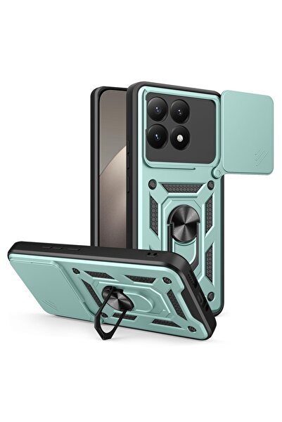 SKYDDAR INNOVATION Husă pentru Xiaomi 15T, CamShield, inel magnetic, set autocolante, verde