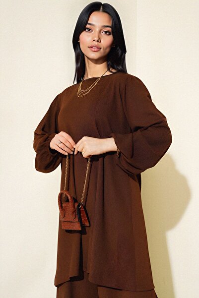 Hiccup Bdart Textured Long Sleeve Tunic and Wide Leg Pants Set