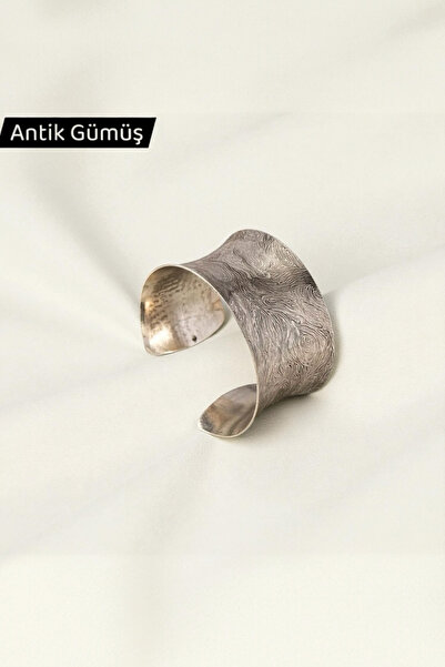 Sevil Gülgün Atelier Trendy Gümüş Kaplama Etnik Desenli Geniş Manşet Bileklik...