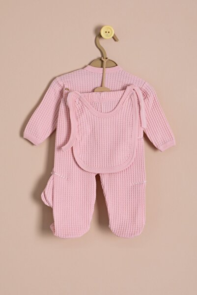 Cansın Mini Pink Baby Girl Honeycomb 7-Piece Hospital Discharge Set 23333