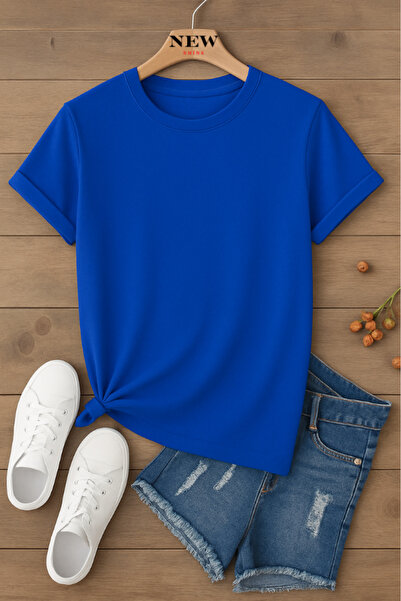 New Shine تي شيرت قصة فضفاضة للجنسين غير مطبوع