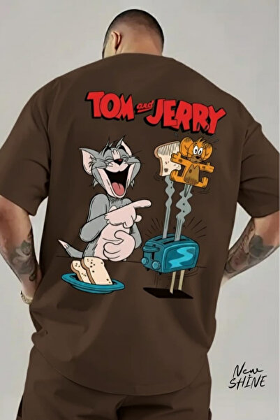 New Shine تيشيرت توم وجيري مطبوع قصة فضفاضة