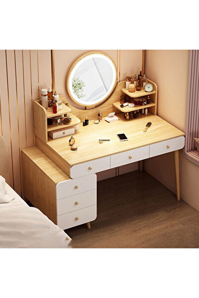 KEKE طاولة مكياج متعددة الوظائف مع أدراج 115 سم