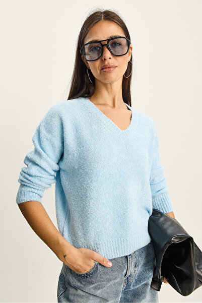 Bianco Lucci Pulover de damă cu textura în V 8078 60283688
