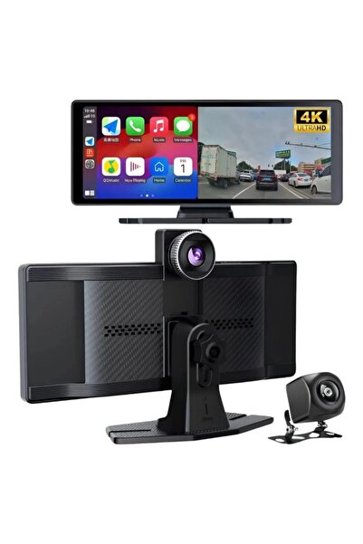Kensa KCR-1 Kablosuz CarPlay & Android Auto Araç Kamerası |Dokunmatik Ekran | 4K Ön + 1080P Arka Kamera