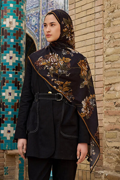 ED Scarf ED - Leyha Yün İpek Şal - Acı Kahve