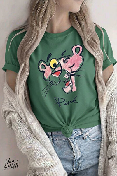 New Shine Pantera cu imprimeu supradimensionat tricou