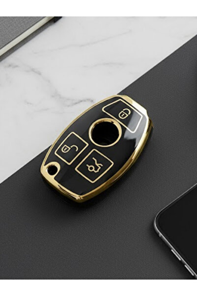 Lanitra Carcasă pentru chei cu 3 butoane Nano compatibilă cu Mercedes A-B-C-E...