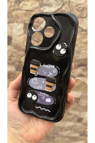Vip Case Xiaomi Redmi 13 Compatible Cute 3D Shiny Cookie Case with Coffee Cookie Pattern