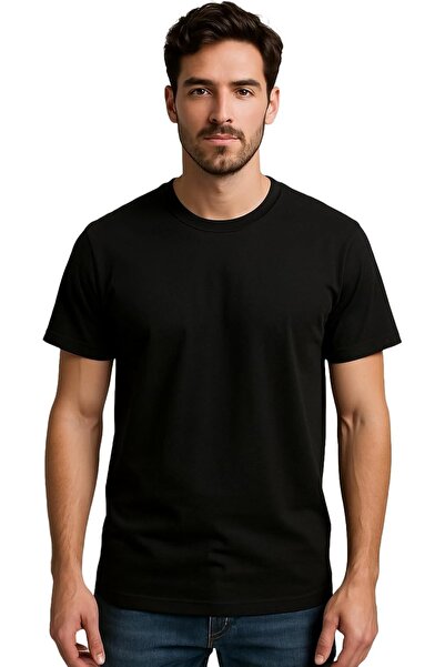 Pure Infinity Black-Blue-White Slim/Slim Fit Crew Neck 100% Cotton 3 Pack T-Shirts