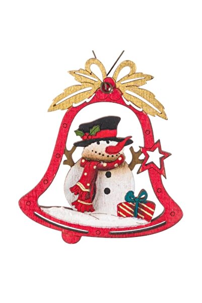 OEM Ornament de Crăciun vintage din lemn - Clopoțel de zăpadă 8 cm