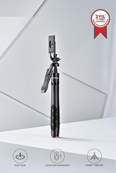 Torima Tripod Çok Amaçlı Kamera Telefon Tutucu 1.8M Selfie Çubuğu L17 Siyah