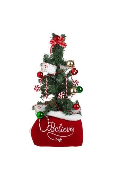 OEM Sac decorativ de Crăciun cu brad, litere, globuri și bomboane, 60 cm (DCJ...