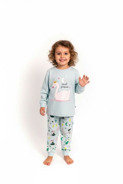 morbella Kız Çocuk Pijama Takımı Uzun Kollu | Unicorn, Kuğu, Bale, Çilek Bask...