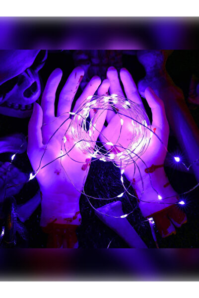 rkmstore Peri Led Işık 3 Metre – Mor Renk Dekoratif Led Aydınlatma, Pilli Ort...