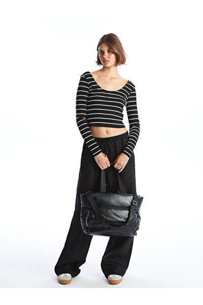 LC Waikiki Black Leather Look Women's Shoulder Bag