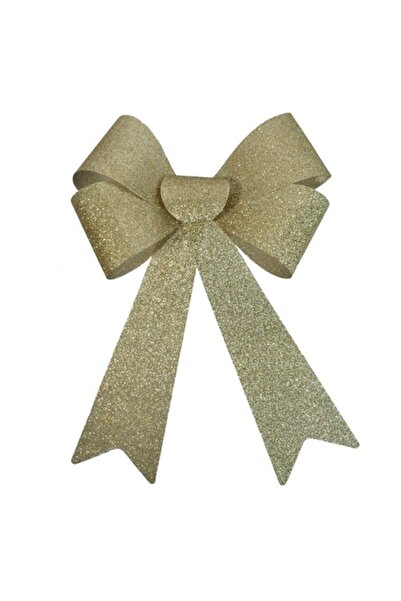 OEM Fundă decorativă de Crăciun cu sclipici, șampanie, 32x22 cm