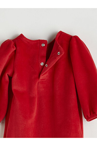 LC Waikiki Baby Girl Romper with Red Bow Detail