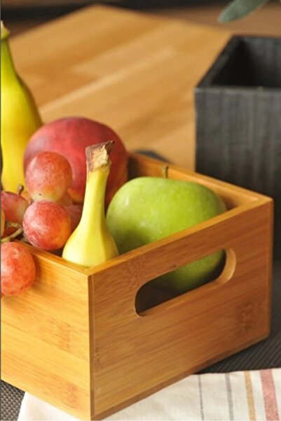 RİVO HOME DECOR Bamboo Bread Box, Bamboo Presentation Box 25X14X8 cm