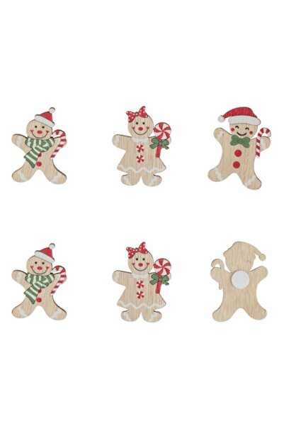 OEM Figurine decorative din lemn pentru Crăciun - turtă dulce și om de zăpadă...