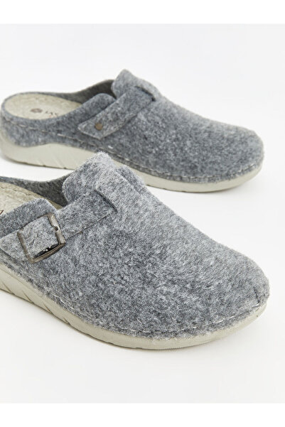 LC Waikiki Gray Buckle Women's House Slippers