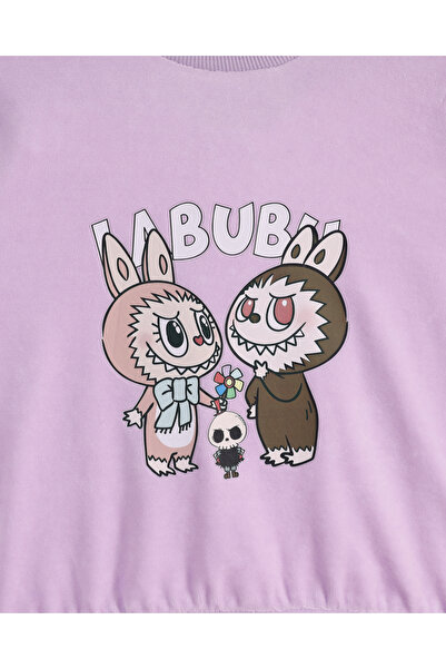 Serkon BABY Labubu Printed Velvet Girl's Bottom and Top Set