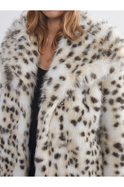 LC Waikiki Timeless Store: Timeless Recommendations | Jacket Collar Leopard Patterned Women's Faux Fur Coat