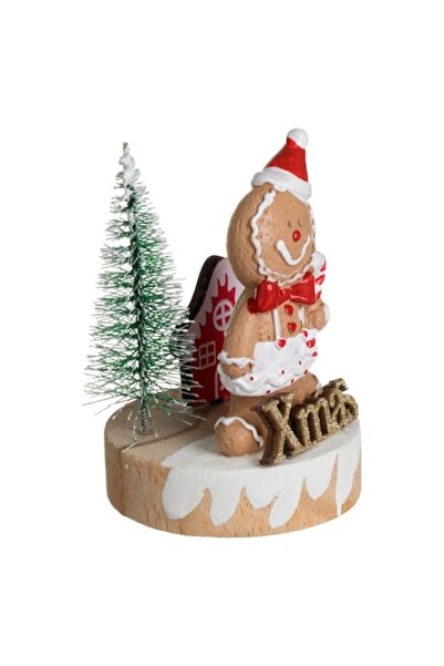 OEM Decorațiune de Crăciun din lemn de turtă dulce pe bază rotundă înghețată ...