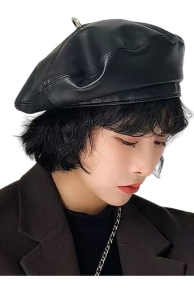 Trenderrs Unisex Vintage Vegan Leather Painter Beret