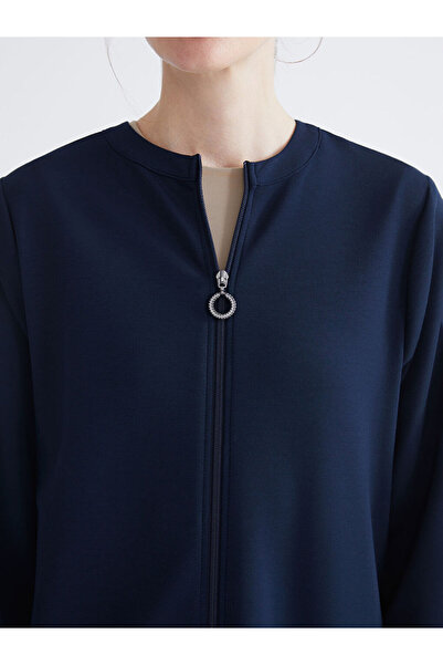 LC Waikiki Navy Blue Crew Neck Modal Blend Women's Ferace