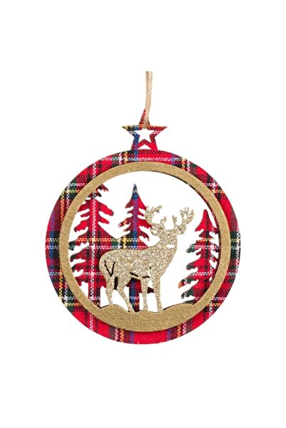 OEM Ornament de Crăciun din lemn - cerb, 11 cm