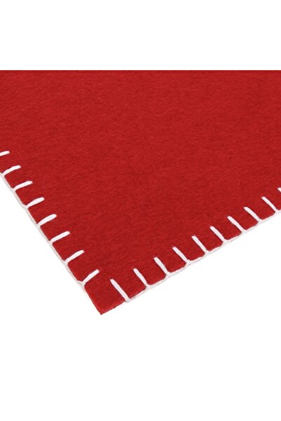 OEM Red felt Christmas plate placemat with snowman 'Merry Christmas' 40x30 cm