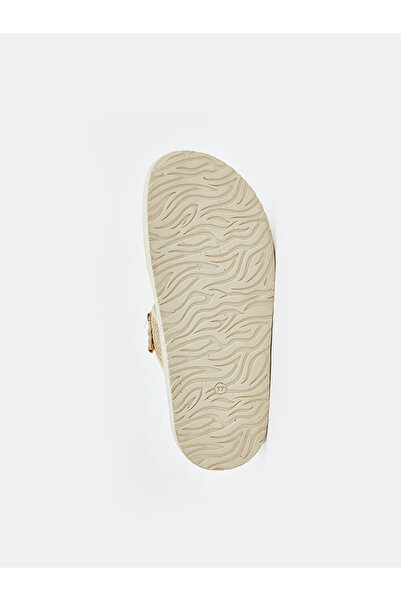 LC Waikiki Beige Double Striped Women's Slippers